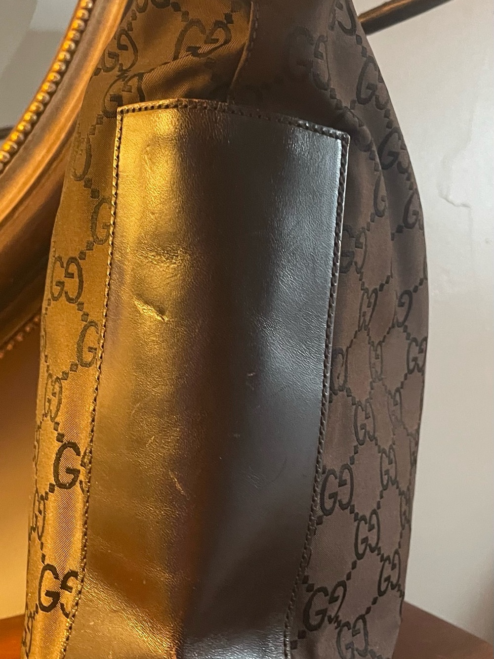Gucci Brown GG Monogram Hobo Shoulder Bag - Picture 4 of 10